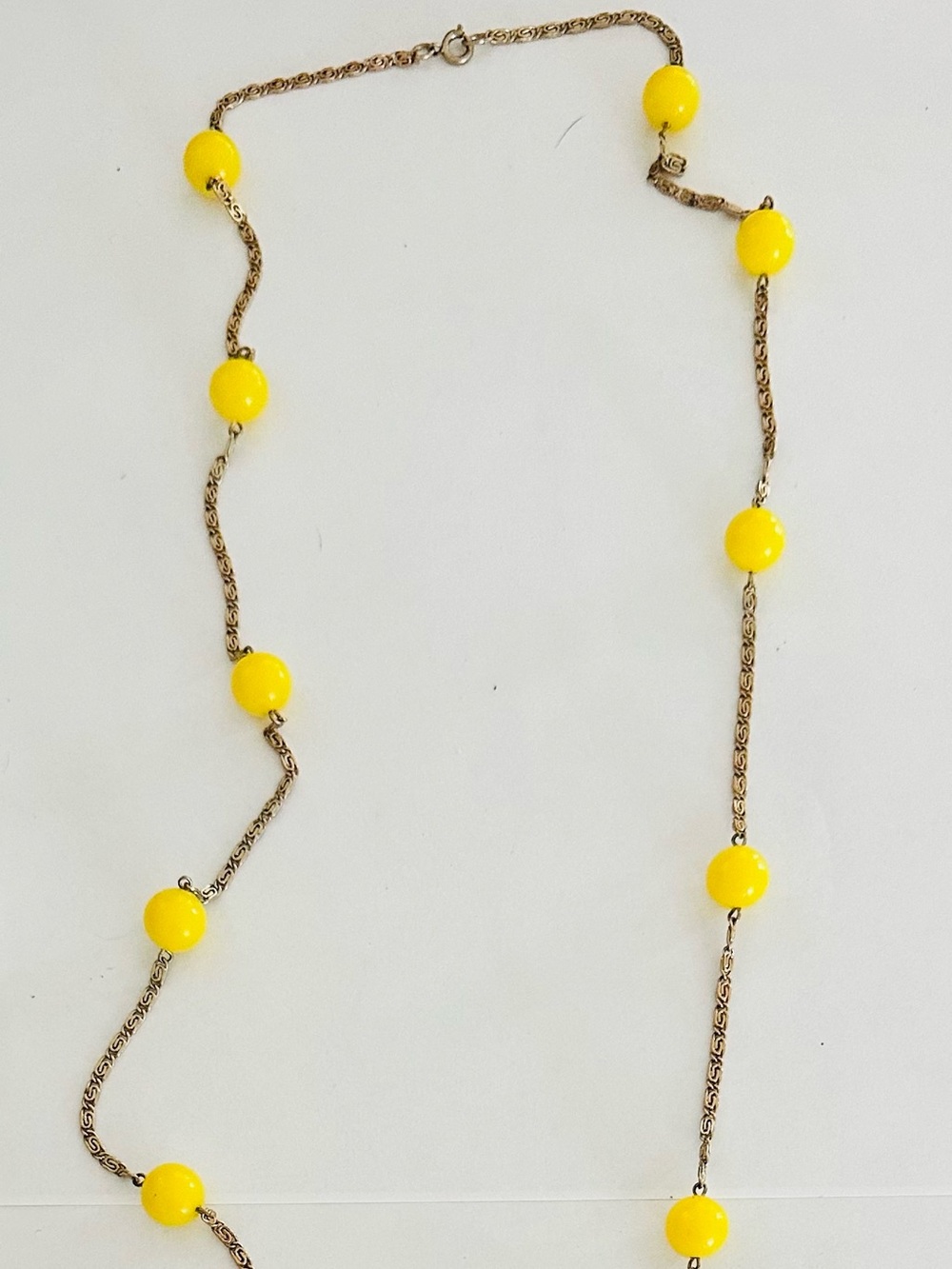 Vintage gold and yellow long necklace